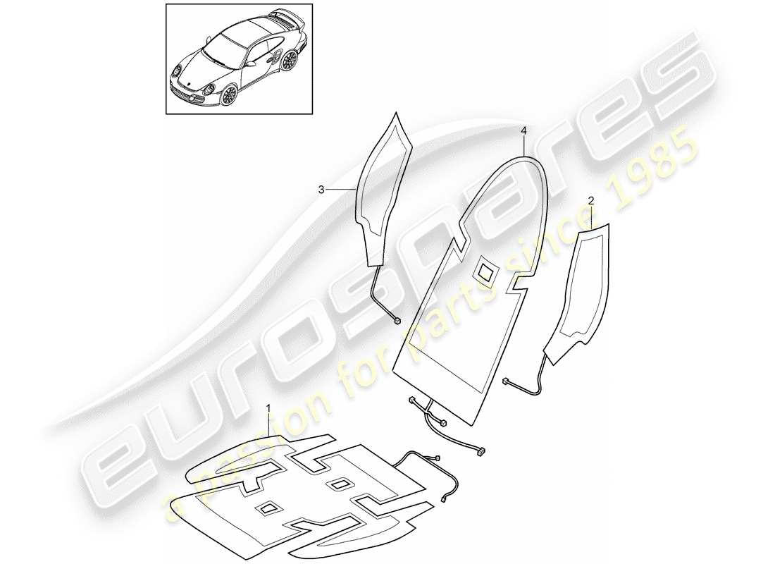porsche 2013 (997-2 turbo / gt2 rs) heizung teilediagramm