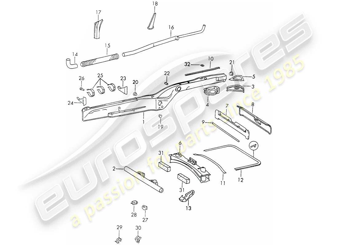 porsche 1973 (911) frame-teilediagramm