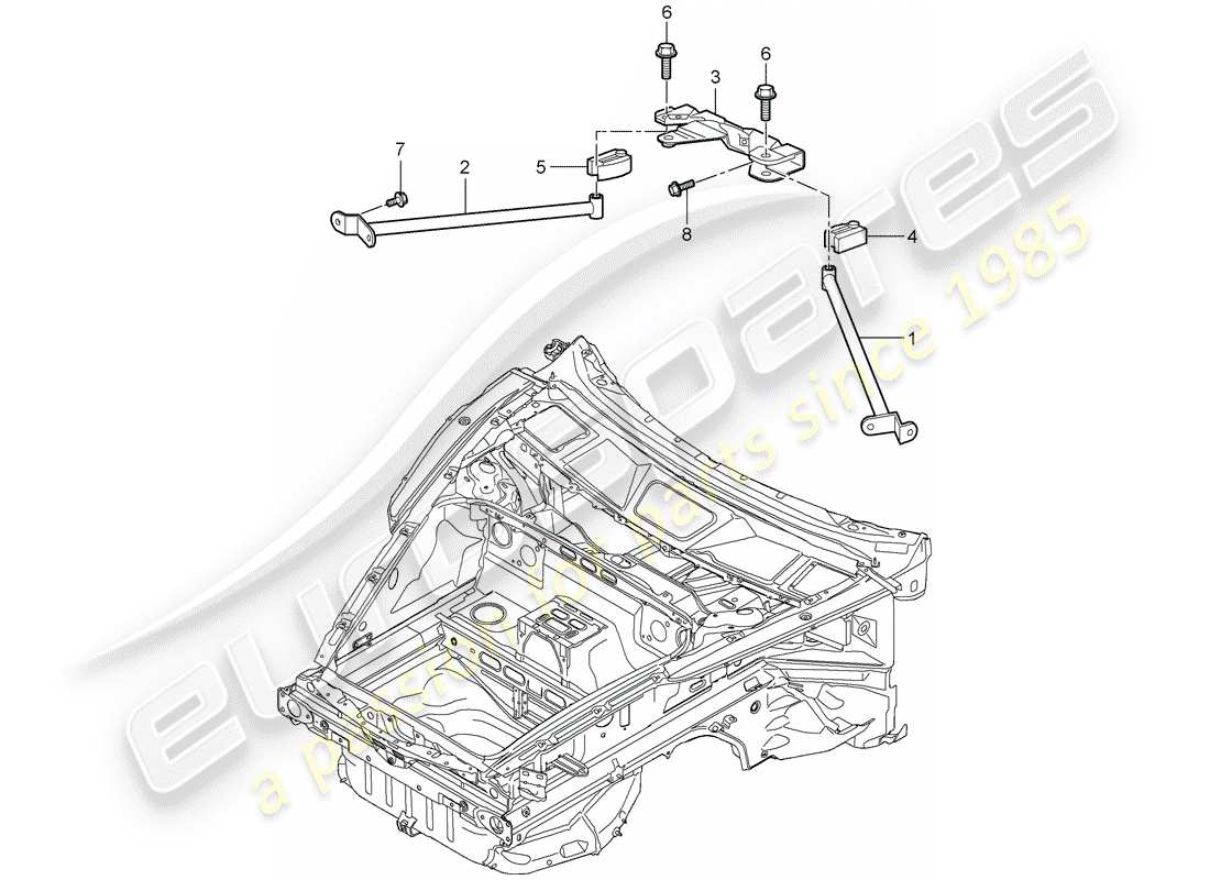 porsche 2011 (997-2) dome strut-ersatzteildiagramm
