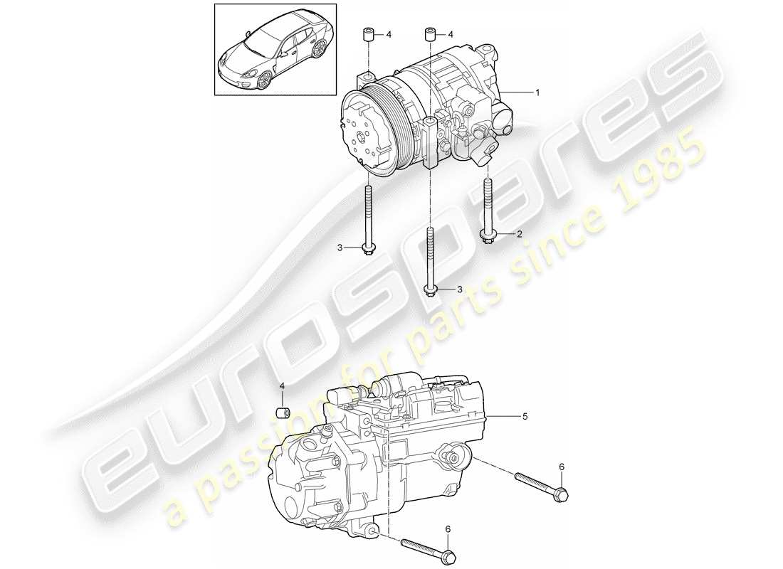 porsche 2016 (panamera 970) kompressor teilediagramm