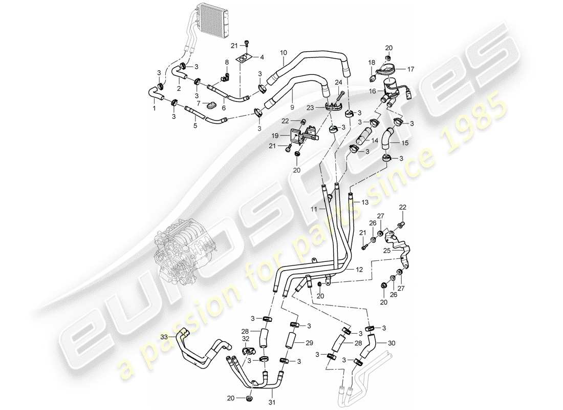 porsche 2008 (cayenne e1 9pa) heizung teilediagramm