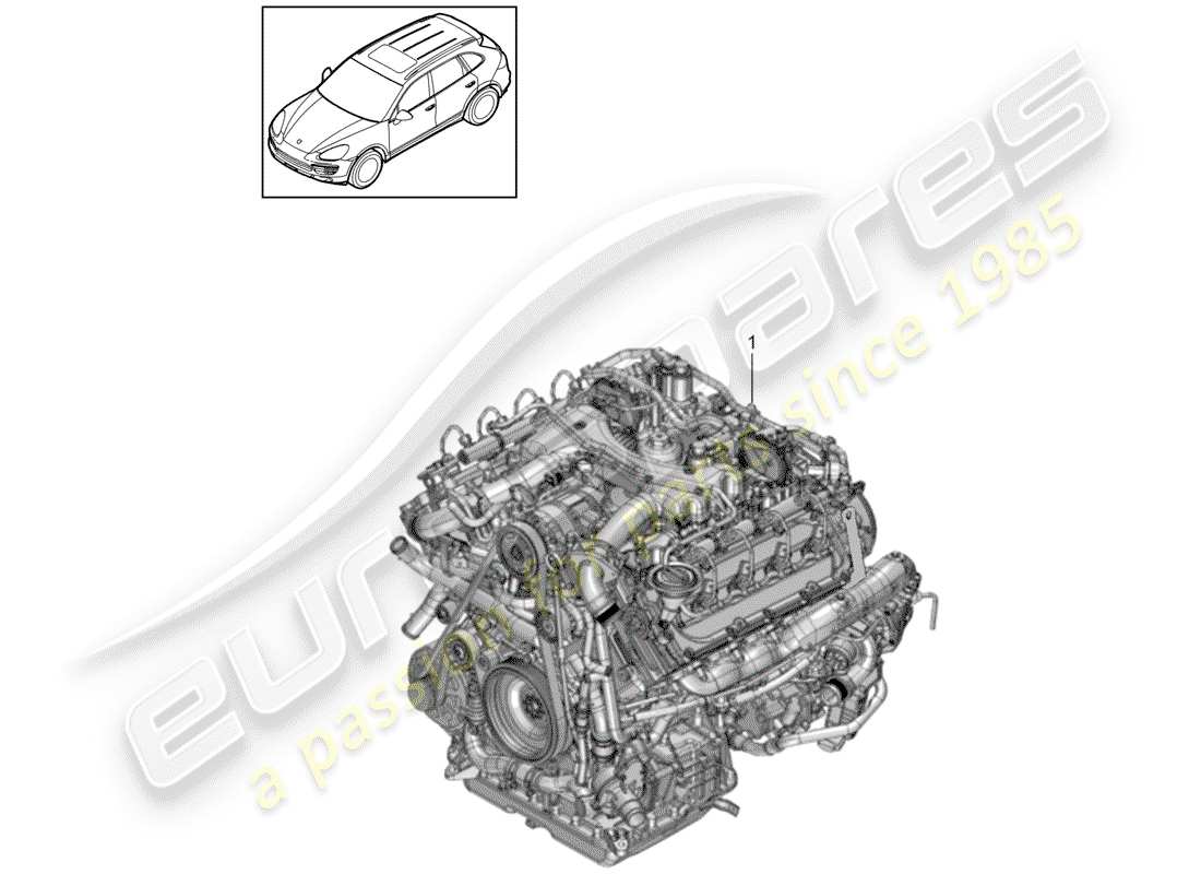 porsche 2017 (cayenne e2 92a) austauschmotor teilediagramm