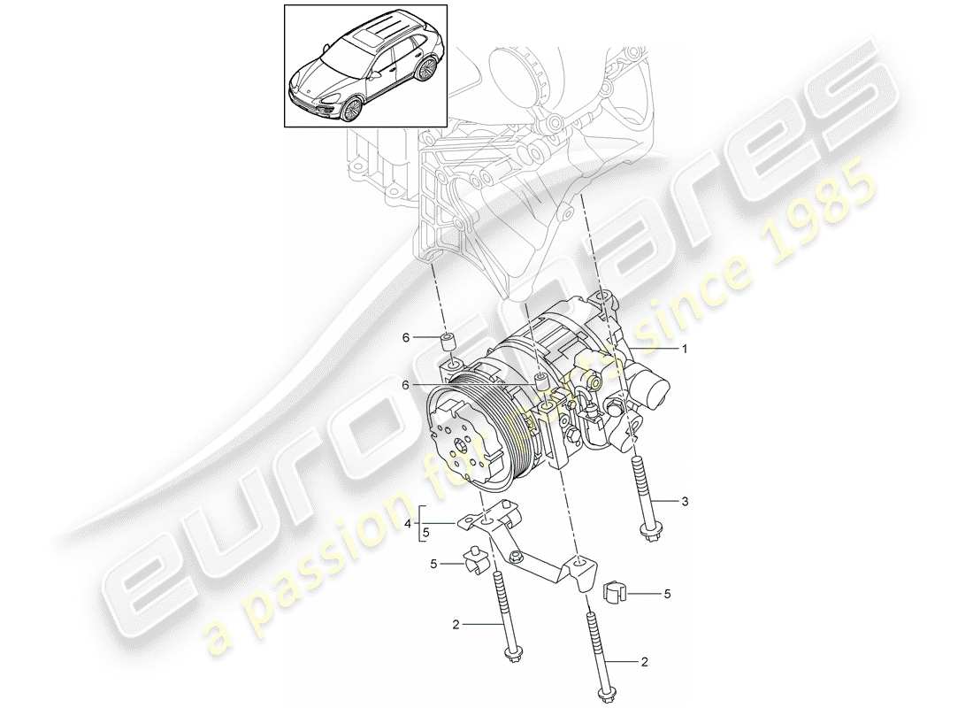 porsche 2012 (cayenne e2 92a) kompressor teilediagramm