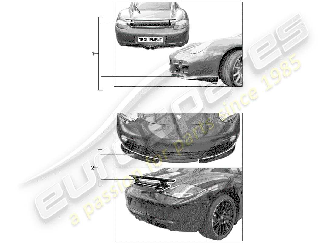 porsche 2001 (tequipment) aerokit-ersatzteildiagramm