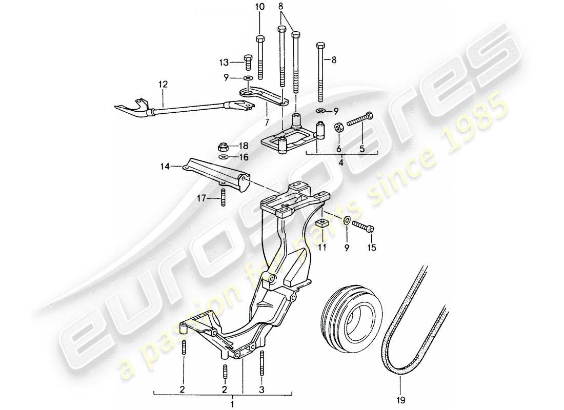 porsche 1998 (993) kompressor - - montage - antriebsmechanismus ersatzteildiagramm