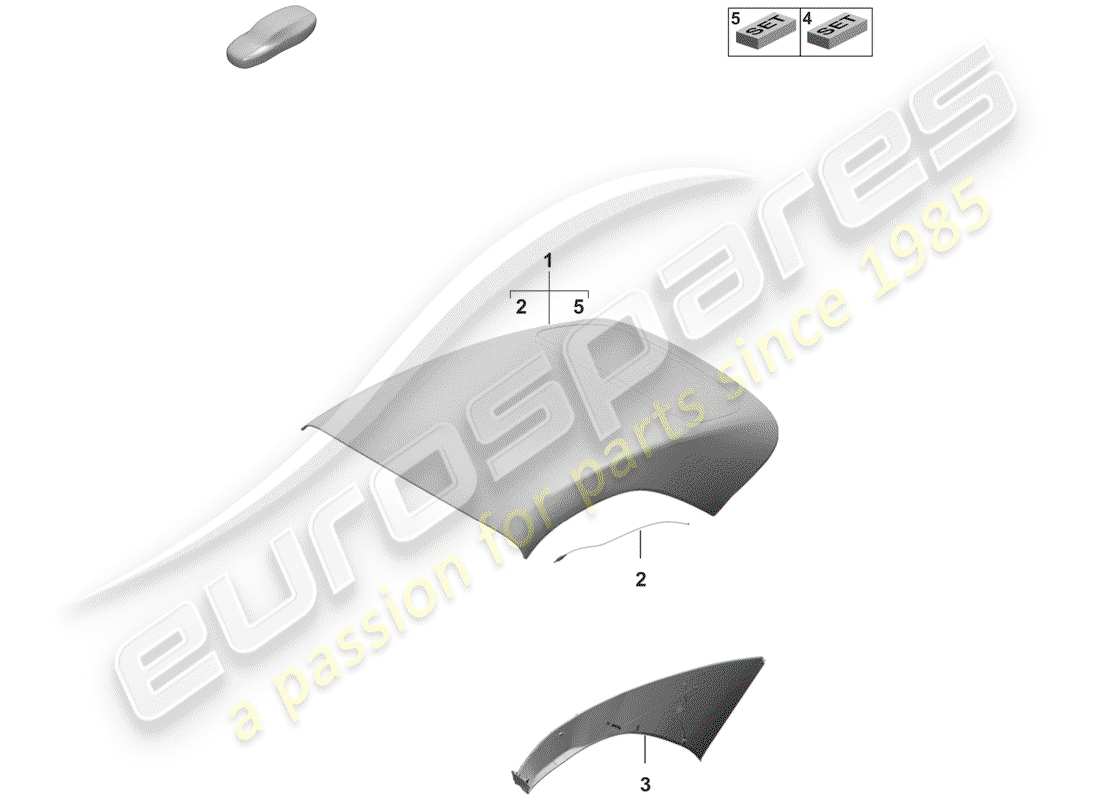 porsche 2019 (992-1) cabrio-verdeckabdeckung ersatzteildiagramm