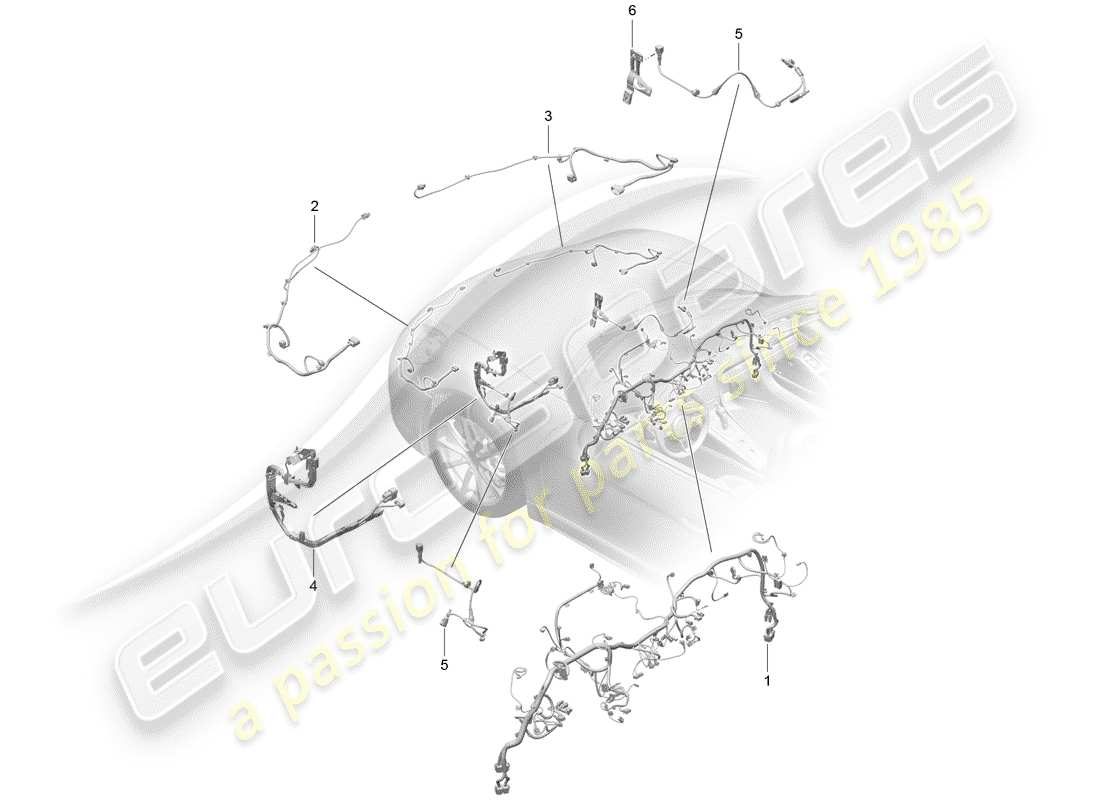 porsche 2018 (718 boxster) kabelbäume ersatzteildiagramm