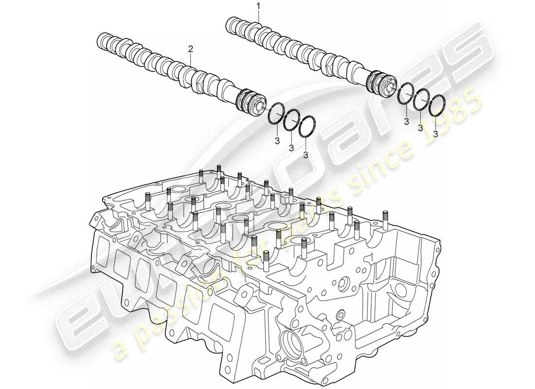 porsche 2008 (cayenne e1 9pa) nockenwelle teilediagramm