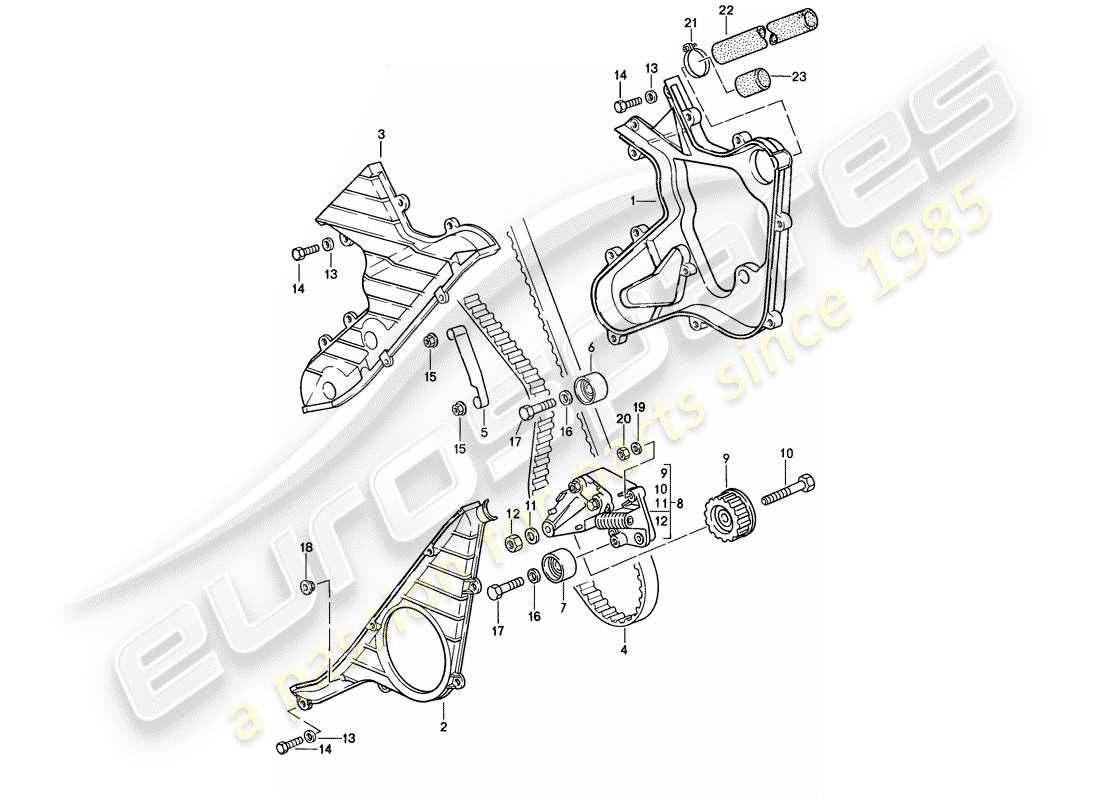 porsche 1988 (944) antriebsmechanismus - nockenwelle - d - mj 1987>> ersatzteildiagramm