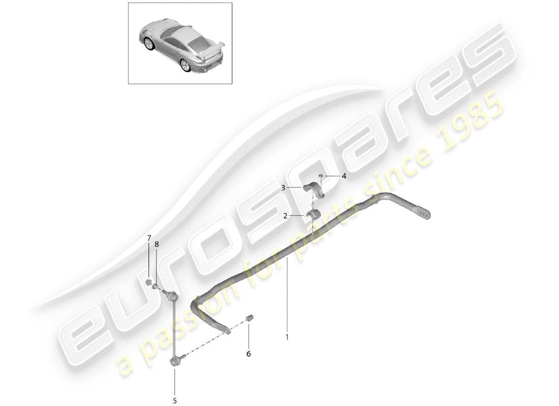 porsche 2016 (991-1 turbo) stabilisator - ersatzteildiagramm
