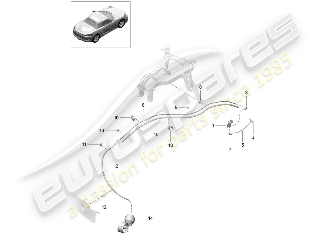 porsche 2018 (718 boxster) auspuffanlage teilediagramm