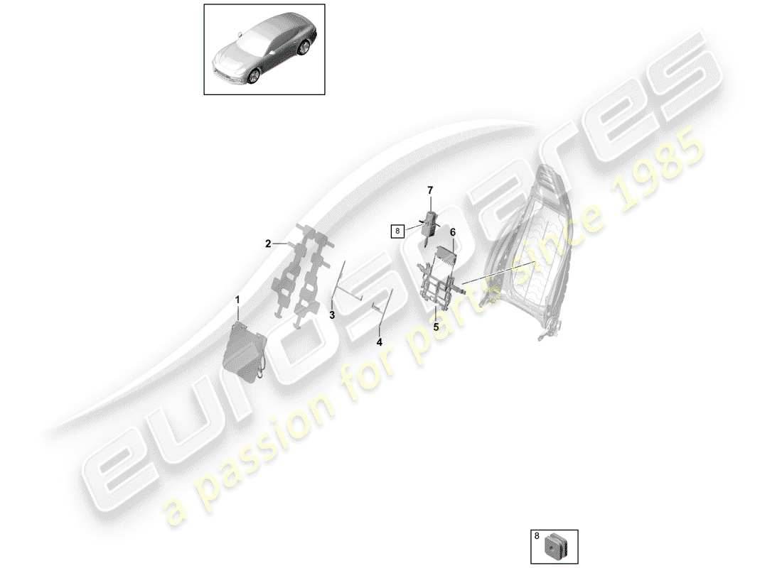 porsche 2017 (panamera 971-1) lumbar-teilediagramm