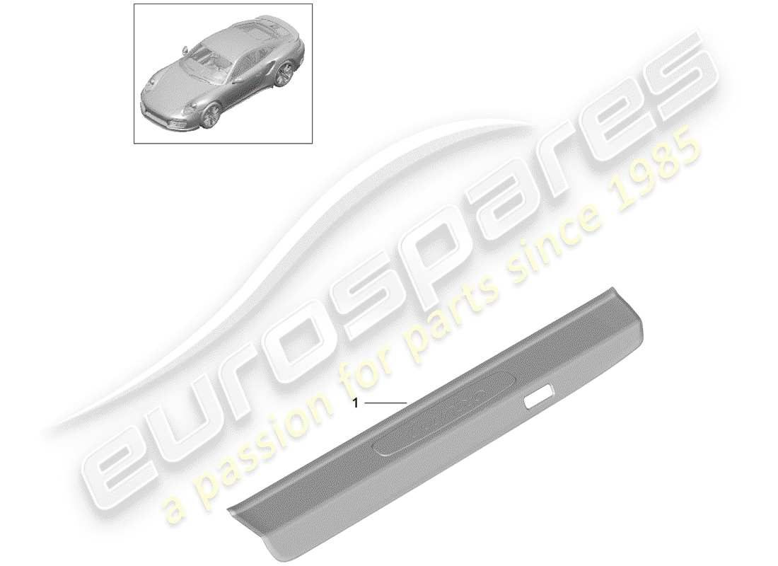 porsche 991 turbo (2015) einstiegsblech - schwellerplatte ersatzteildiagramm