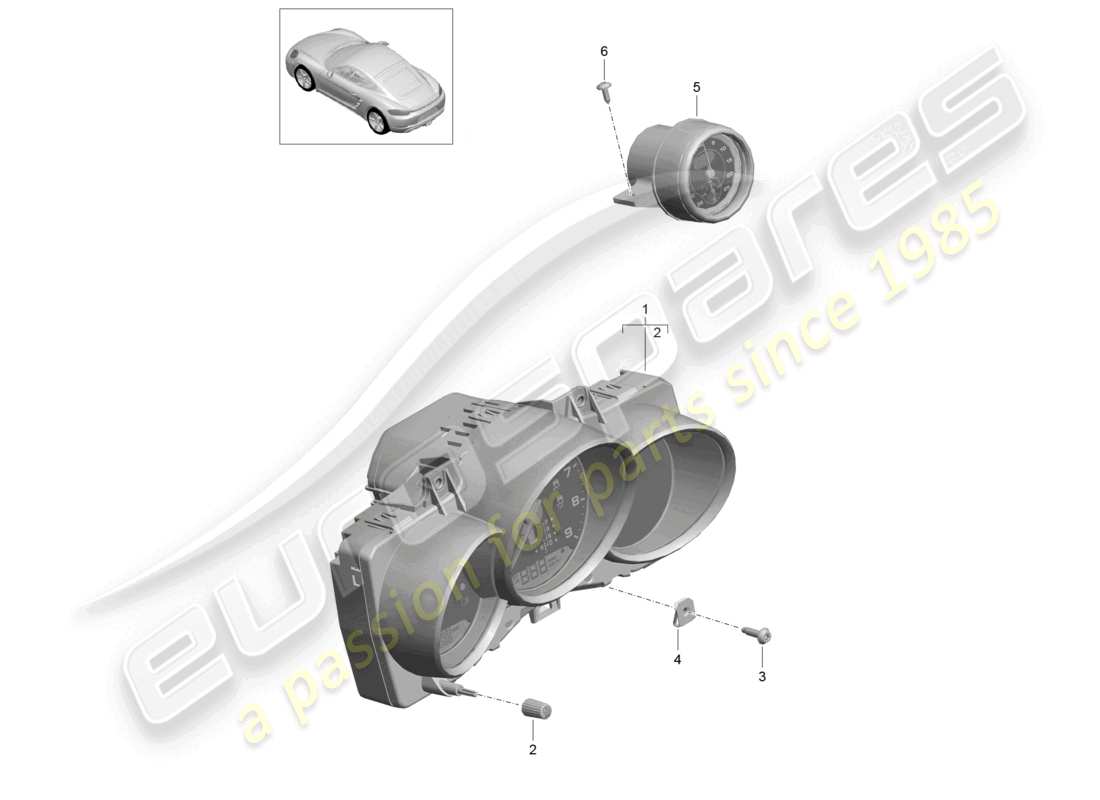 porsche 2018 (718 cayman) kombiinstrument stoppuhr d - 01.06.2020>> teilediagramm