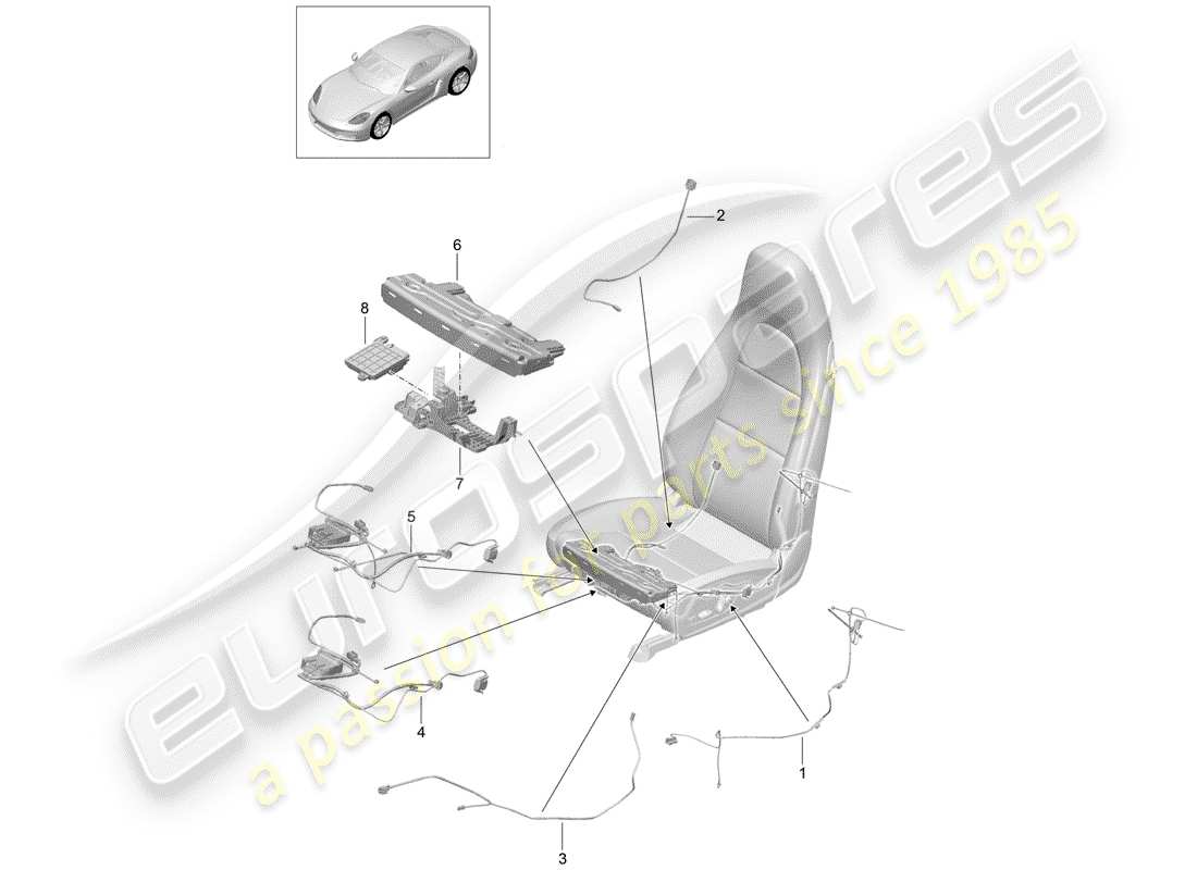 porsche 2019 (718 cayman) kabelbäume teilediagramm