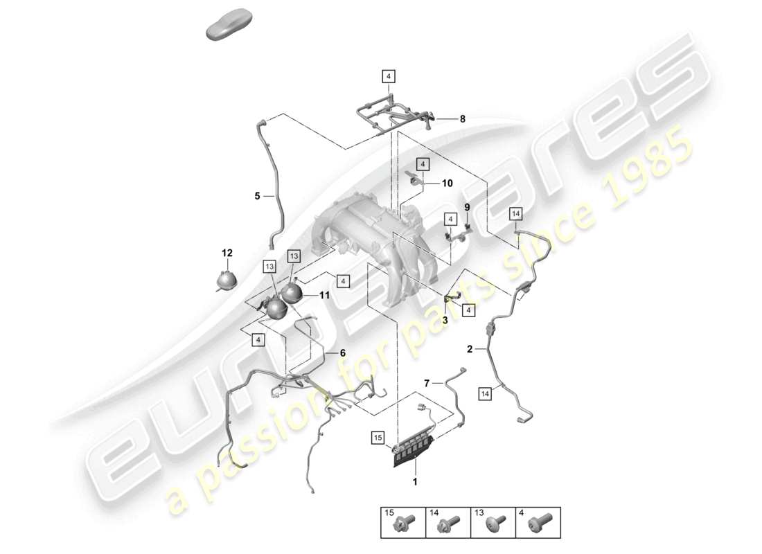 porsche 2020 (718 cayman) vakuumsystem motor teilediagramm