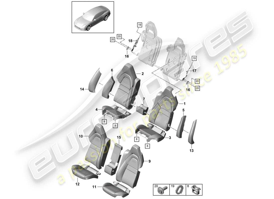 porsche 2017 (panamera 971-1) seat-ersatzteildiagramm