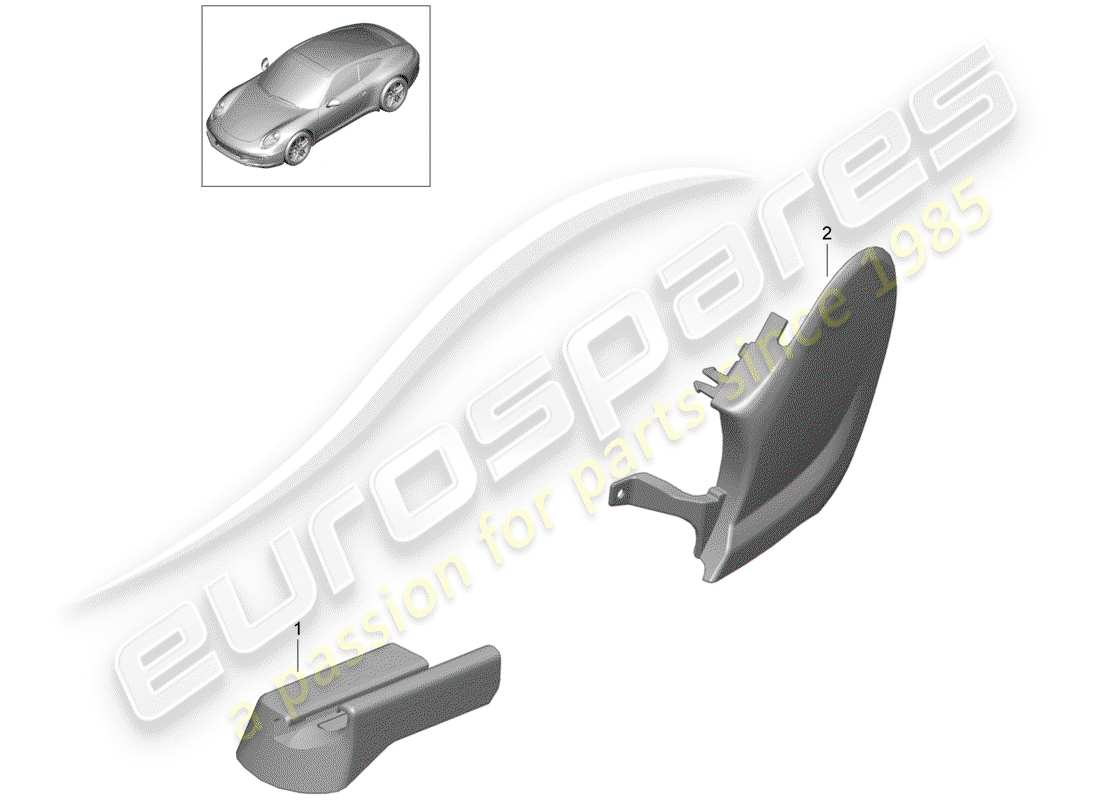porsche 2015 (991-1) sportsitz plus ersatzteildiagramm
