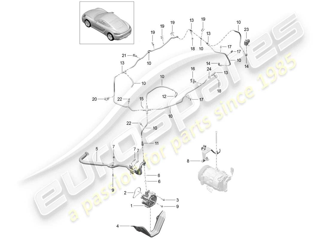 porsche 2017 (718 cayman) vakuumsystem teilediagramm