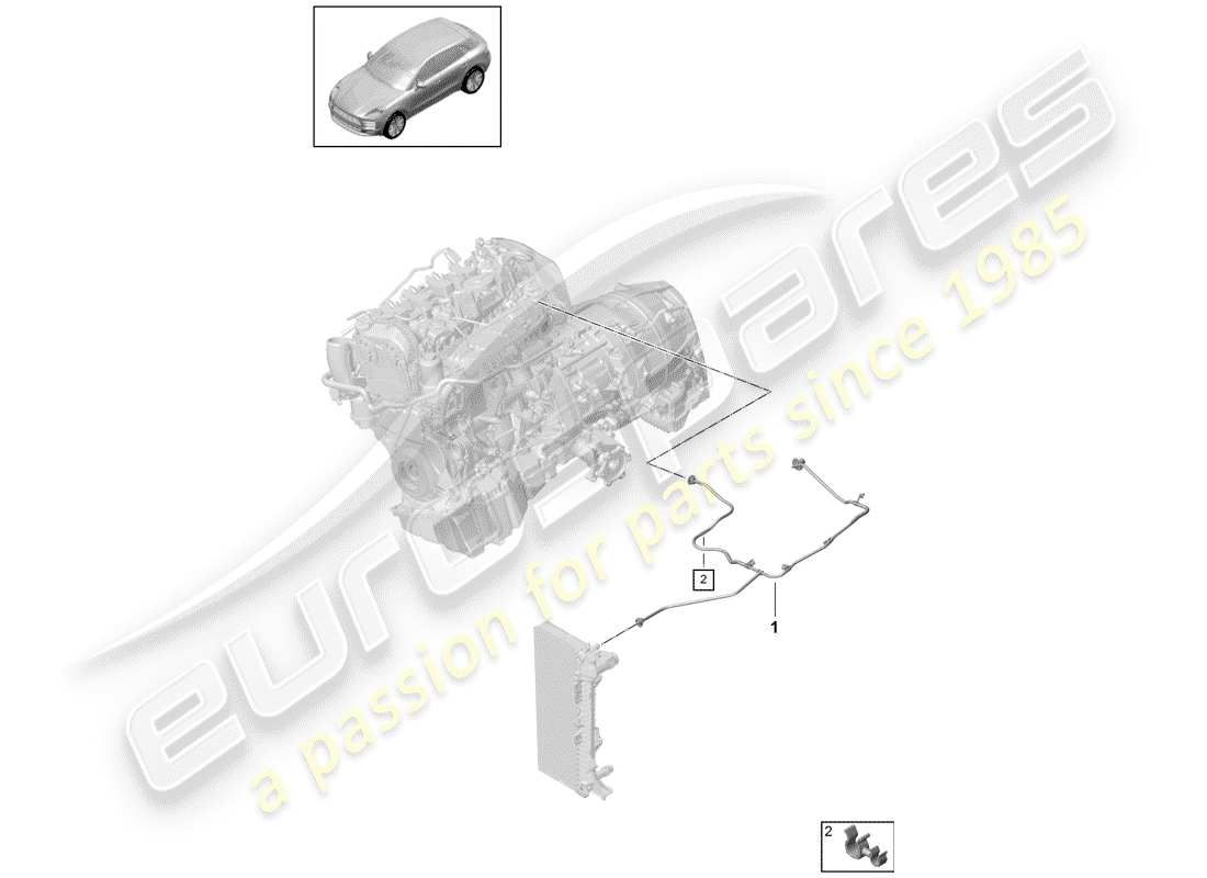 porsche 2020 (macan) wasserkühlung teilediagramm