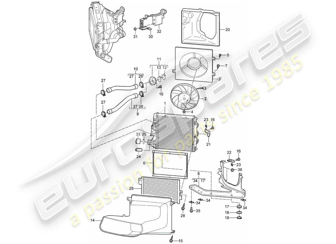 porsche 2008 (987 cayman) wasserkühlung 3 ersatzteildiagramm