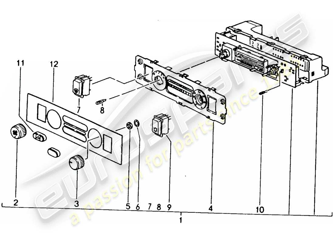 porsche 1988 (944) steuerschalter ersatzteildiagramm