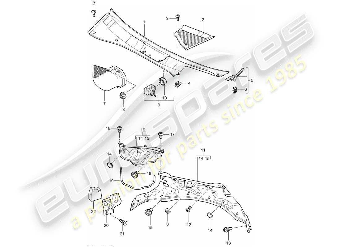 porsche 2004 (cayenne e1 9pa) cover-ersatzteildiagramm