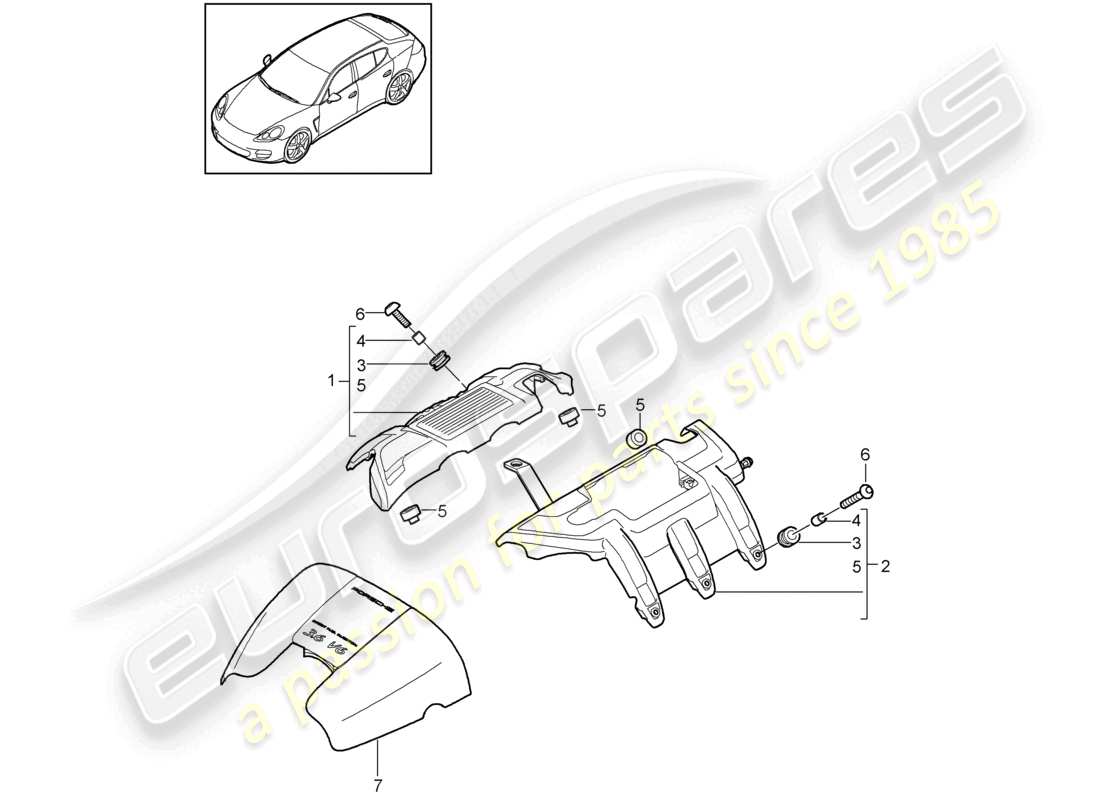porsche 2010 (cayenne e1 9pa) motorhaube teilediagramm