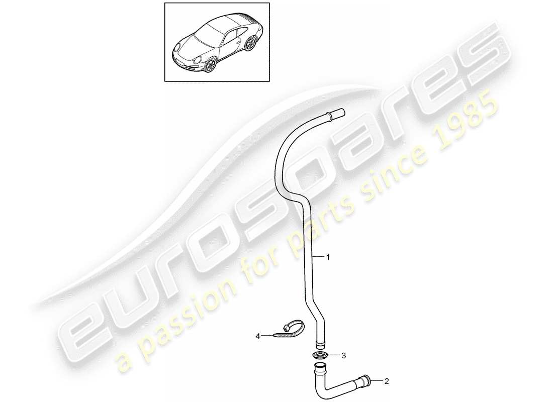 porsche 2012 (997-2) wasserablaufrohr ersatzteildiagramm