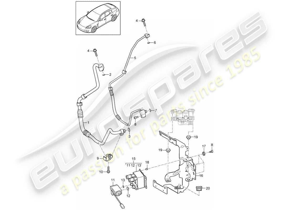 porsche 2014 (panamera 970) hybrid-teilediagramm