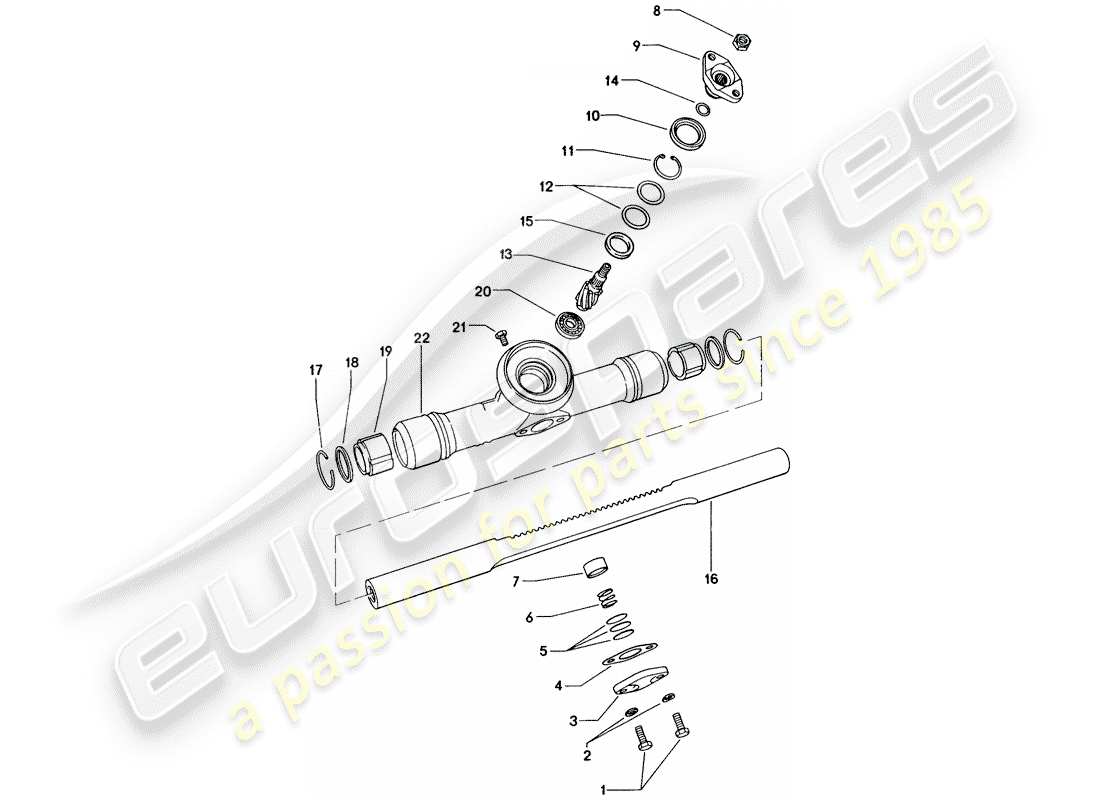 porsche 1973 (914) lenkgetriebe - reparaturmaterial teilediagramm