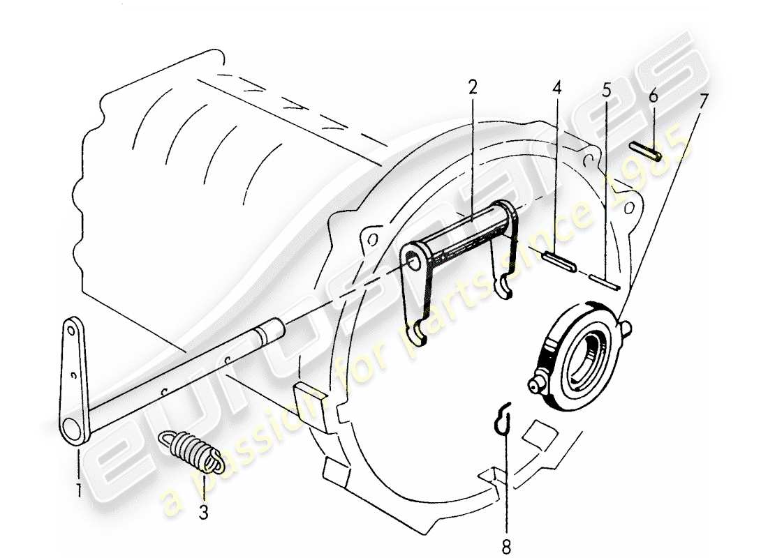 porsche 1959 (356/356a) kupplungsausrückung - g 25 001 >> ersatzteildiagramm
