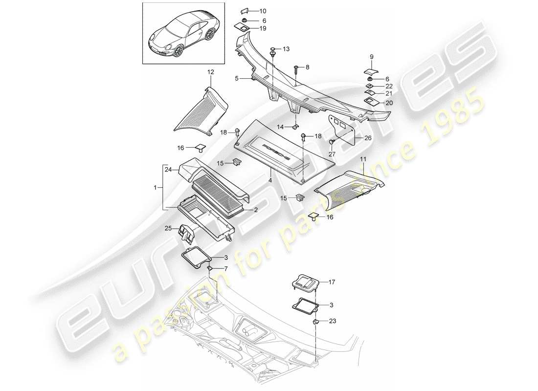 porsche 2011 (997-2) partikelfilter ersatzteildiagramm