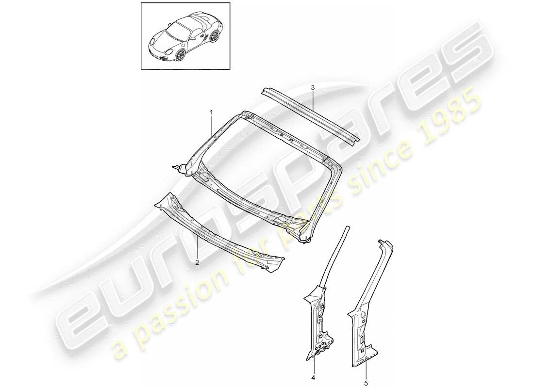 porsche 2010 (987 boxster) cowl-teilediagramm