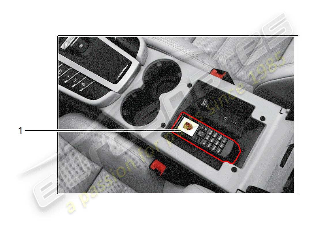 porsche 2014 (tequipment macan) telefonhörer mit teilediagramm