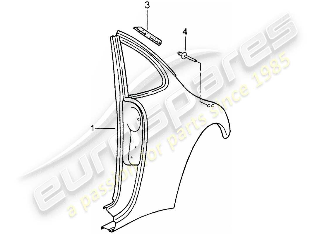 porsche 1995 (993) seitenwand teilediagramm