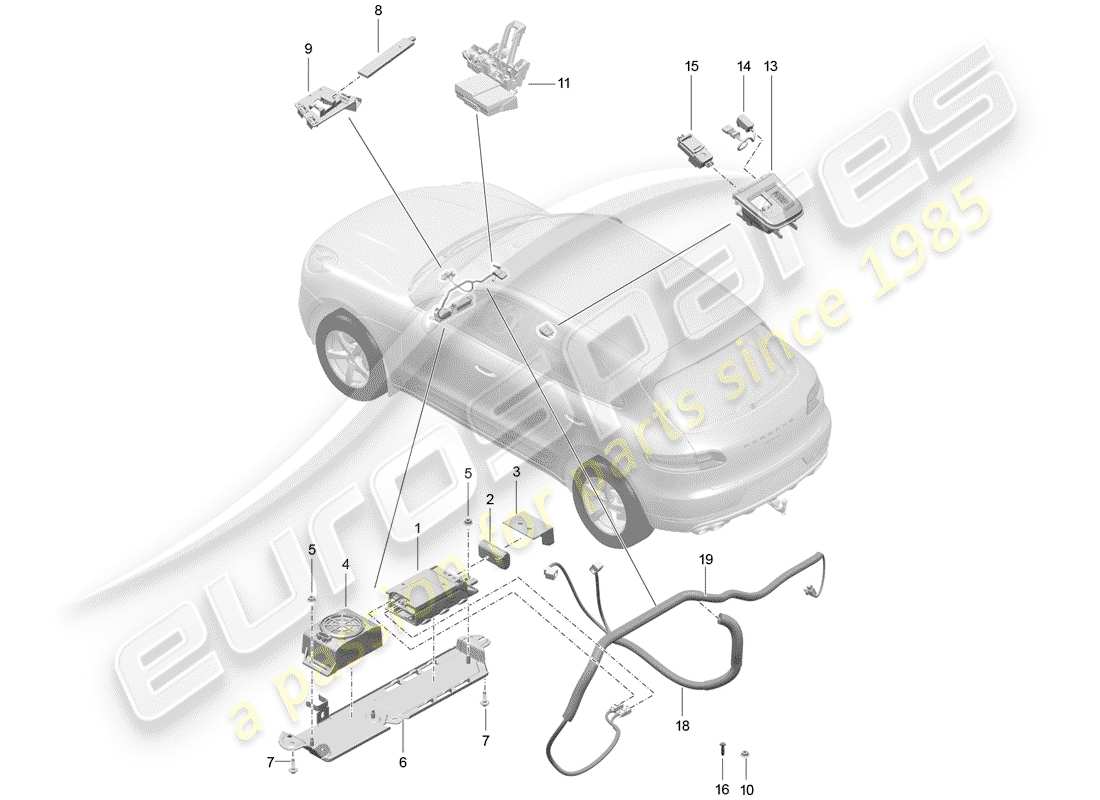 porsche 2017 (macan) für fahrzeuge mit telefon ersatzteildiagramm