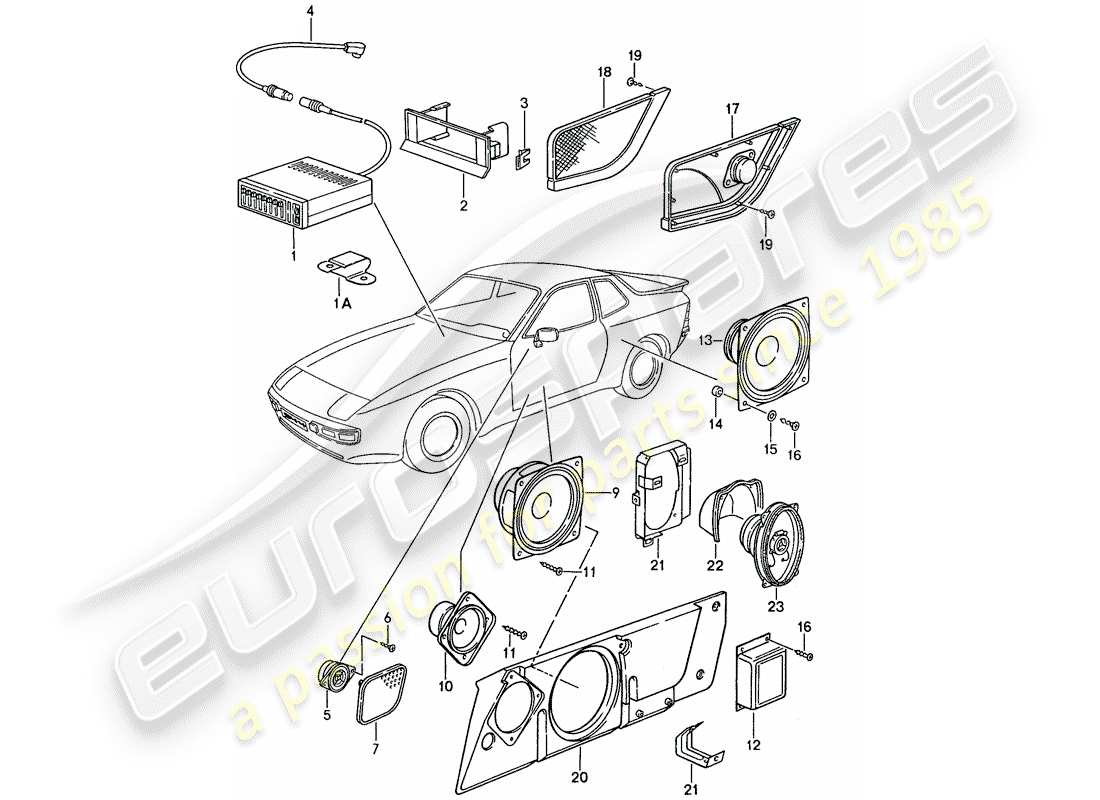 porsche 1989 (944) für - soundsystem teilediagramm