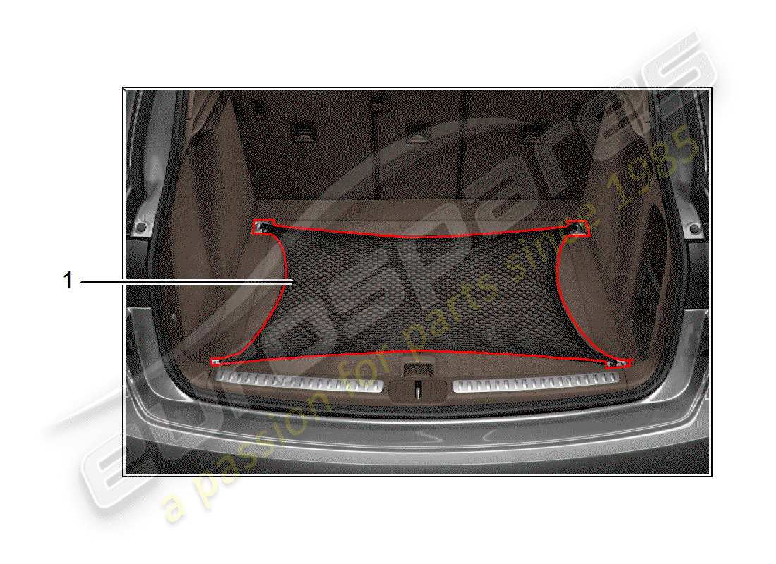 porsche 2015 (tequipment macan) gepäcknetz teilediagramm