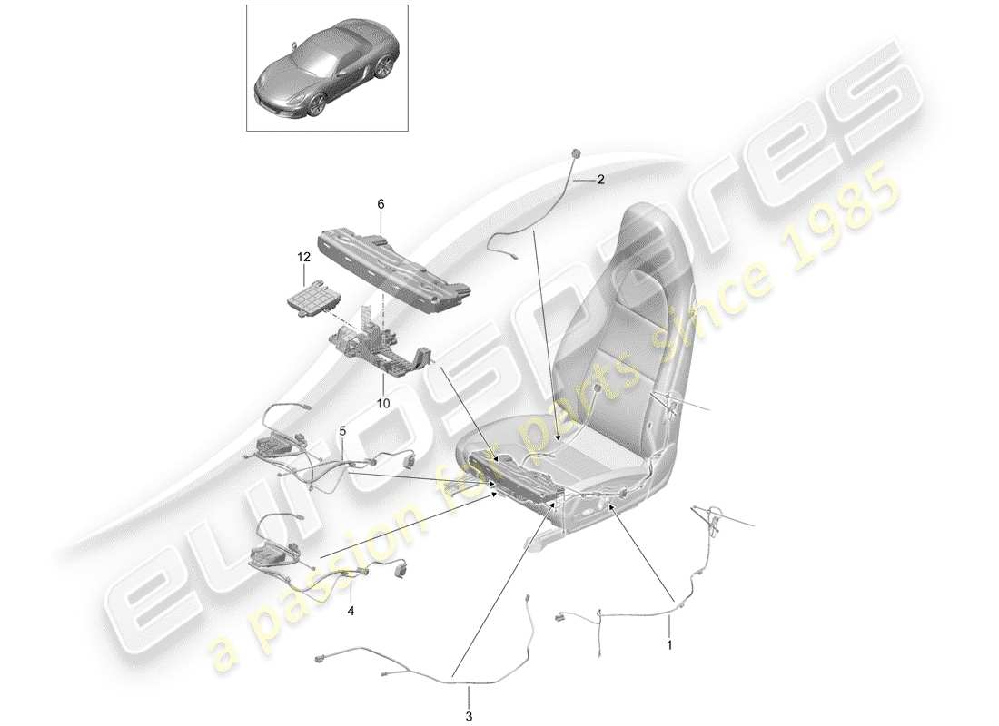porsche 2014 (981 boxster) kabelbäume ersatzteildiagramm