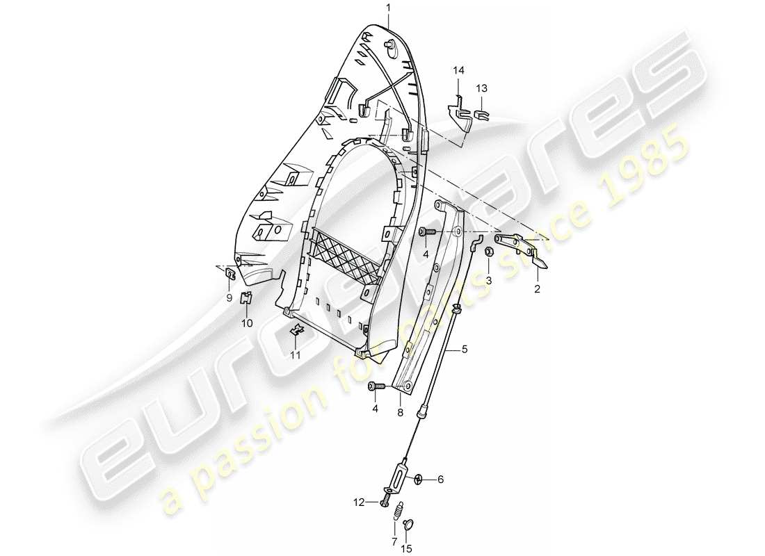 porsche 2000 (996) rückenschale - standardsitz - komfortsitz - d - mj 1998>> - mj 1998 ersatzteildiagramm