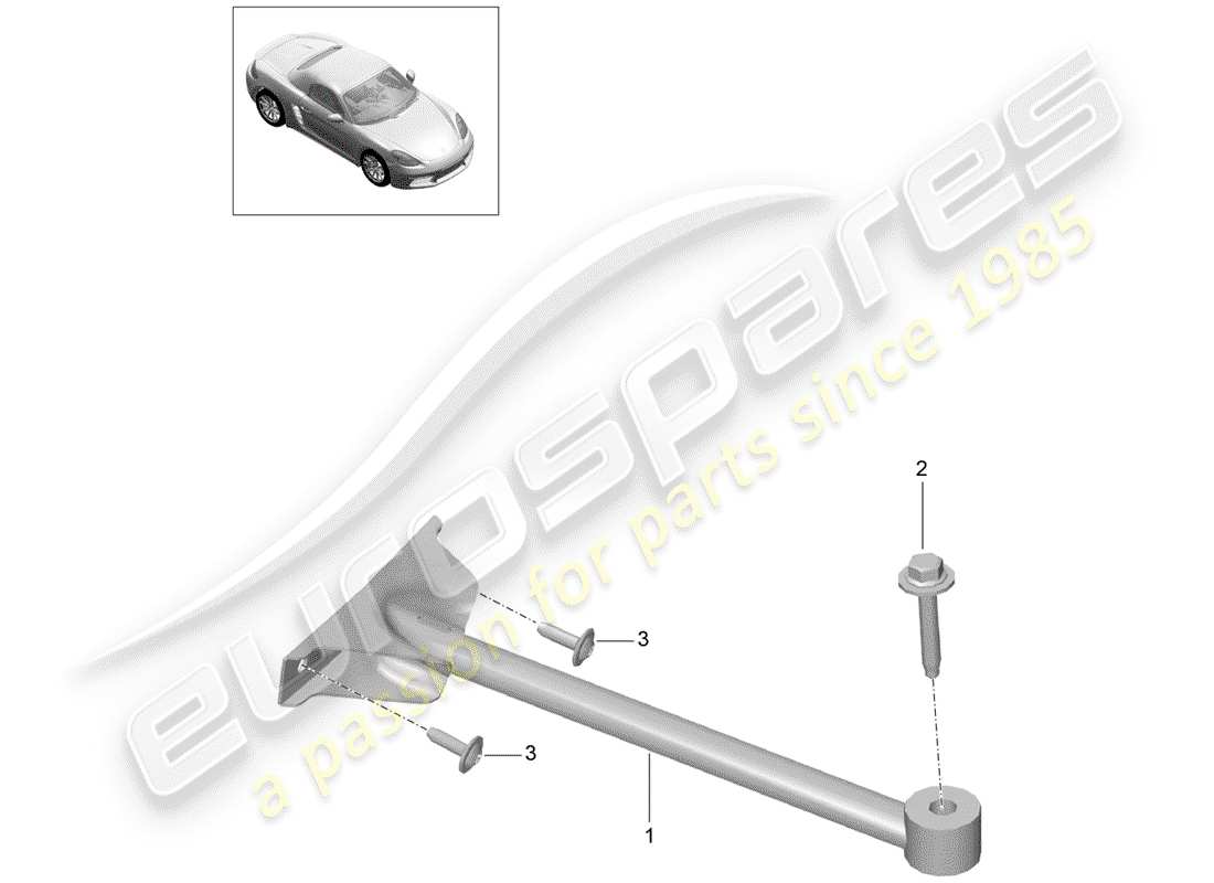 porsche 2019 (718 boxster) dome strut-ersatzteildiagramm