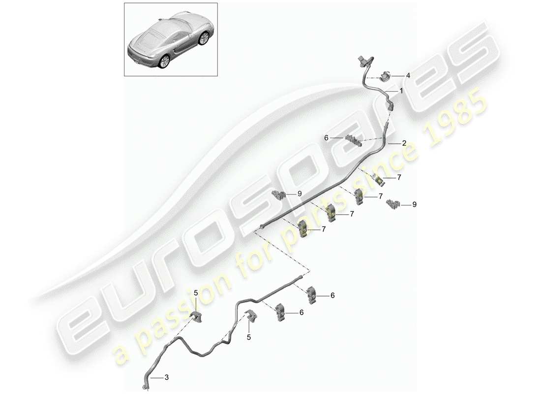porsche 2014 (981 cayman) vakuumleitung - teilediagramm