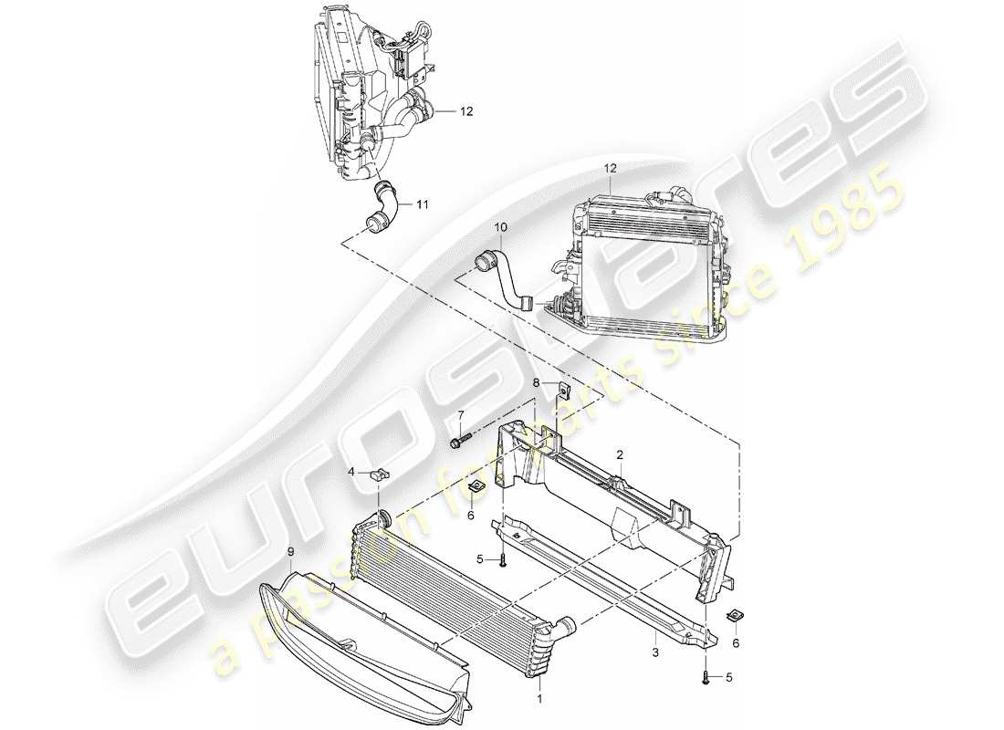 porsche 2008 (987 boxster) kühler-teilediagramm