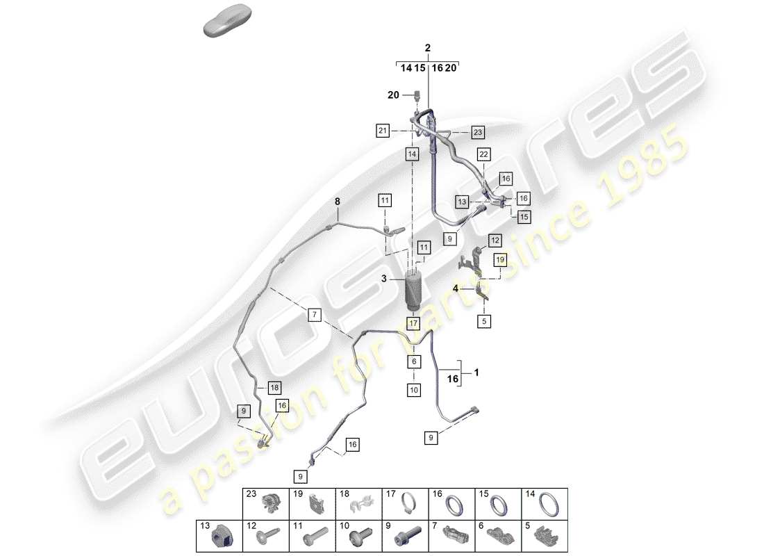 porsche 2019 (718 boxster spyder) klimaanlage teilediagramm