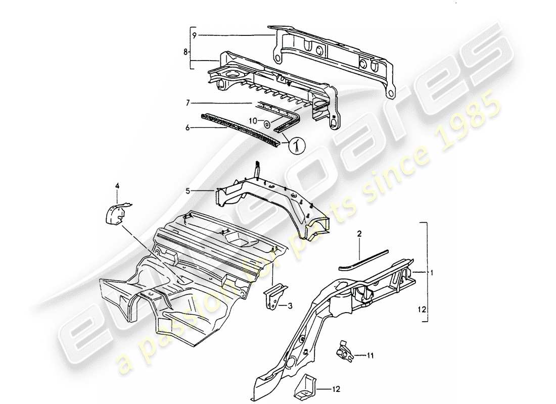 porsche 1995 (993) frame-teilediagramm