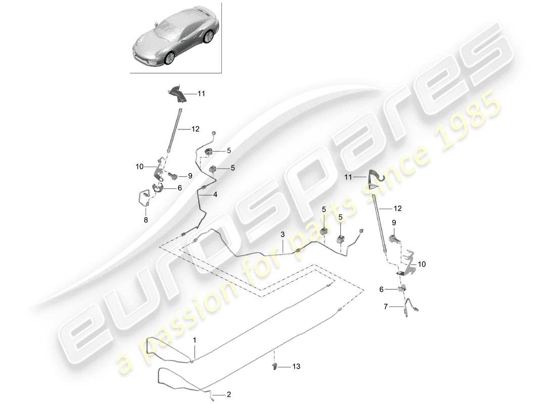 porsche 2017 (991-2 turbo) bremsleitung ersatzteildiagramm