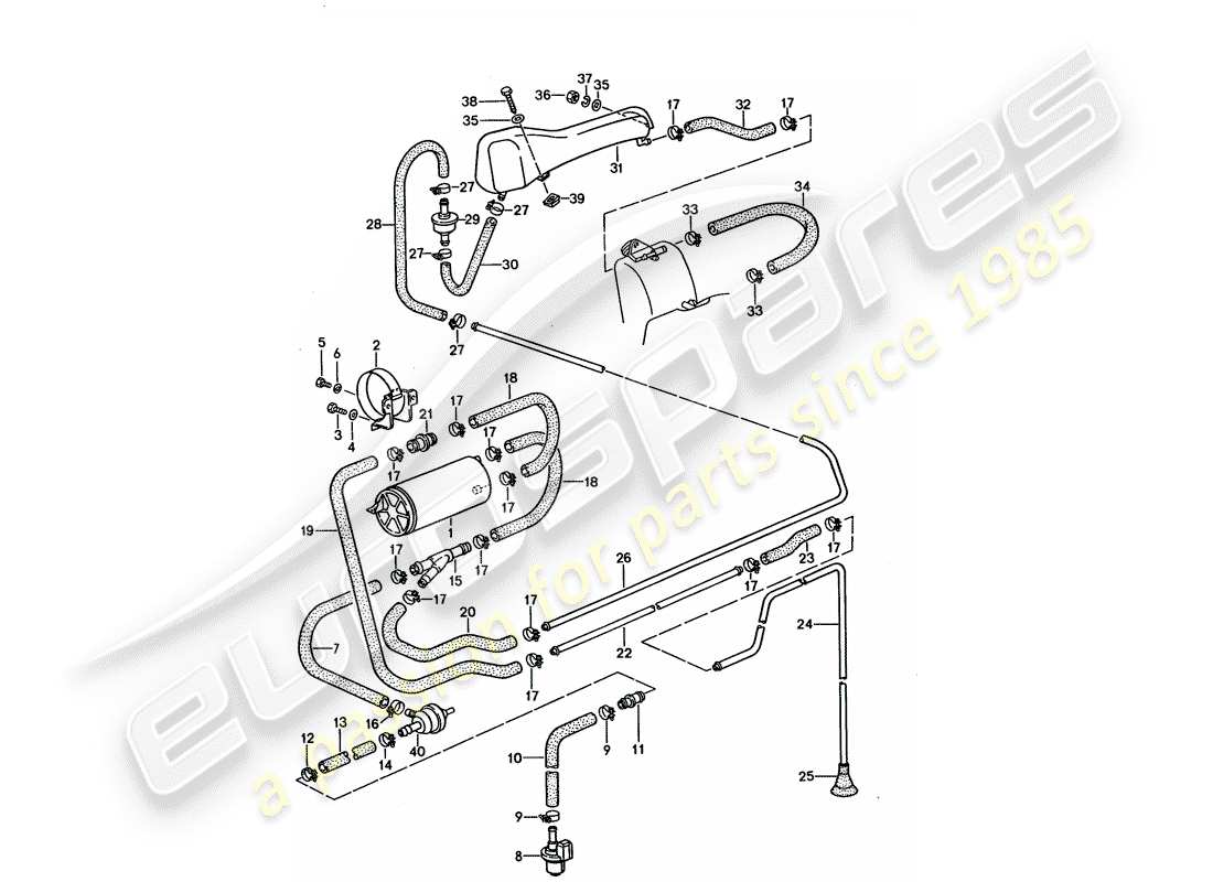 porsche 1994 (928) tankbelüftung ersatzteildiagramm