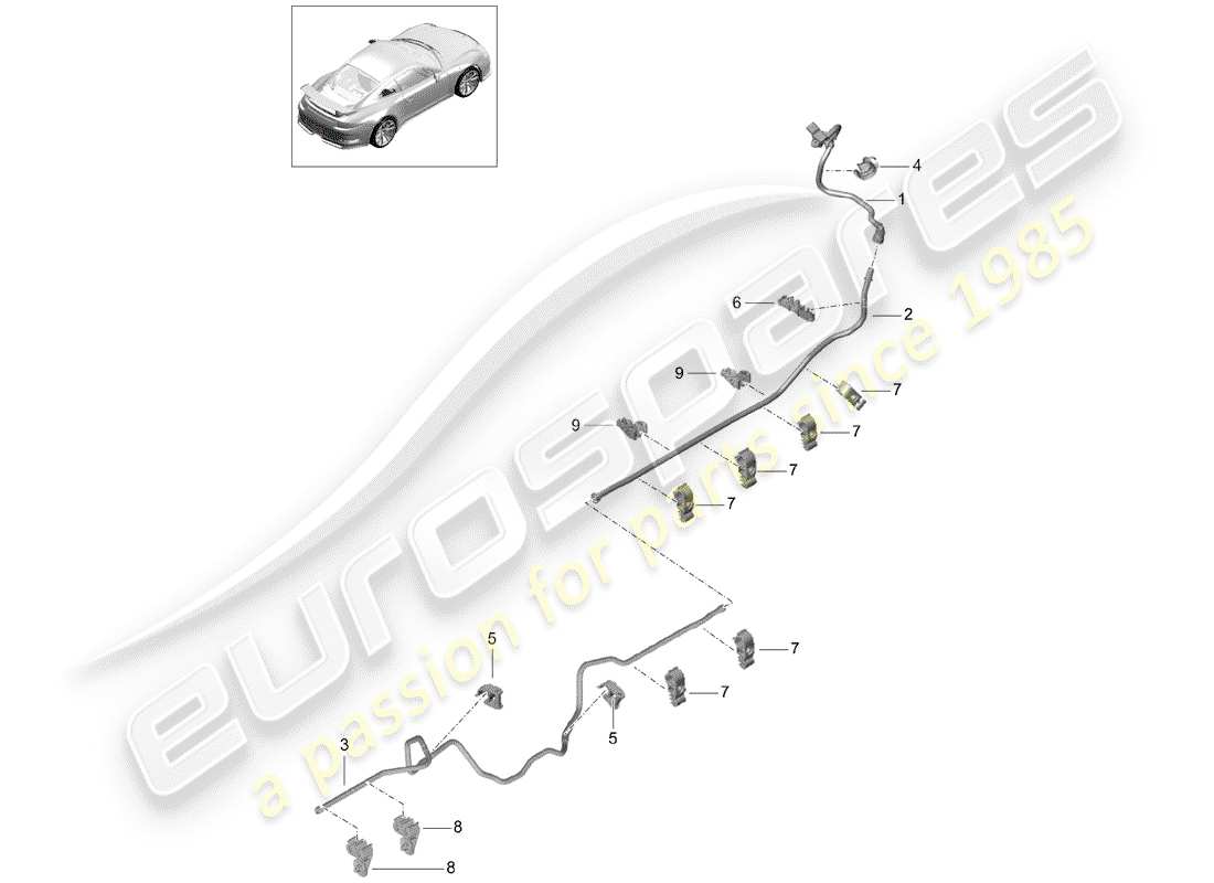 porsche 2014 (991-1 r/gt3/rs) vakuumleitung - teilediagramm