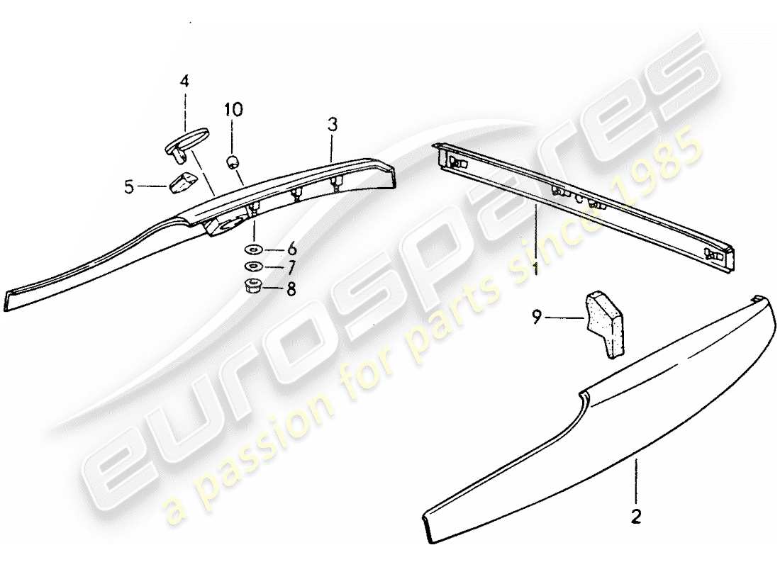 porsche 1994 (968) trims-teilediagramm